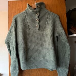 Madewell Canby Button Mockneck Sweater Size XS